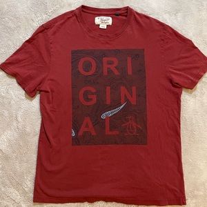 Original Penguin Burgundy Graphic Tee (L)
